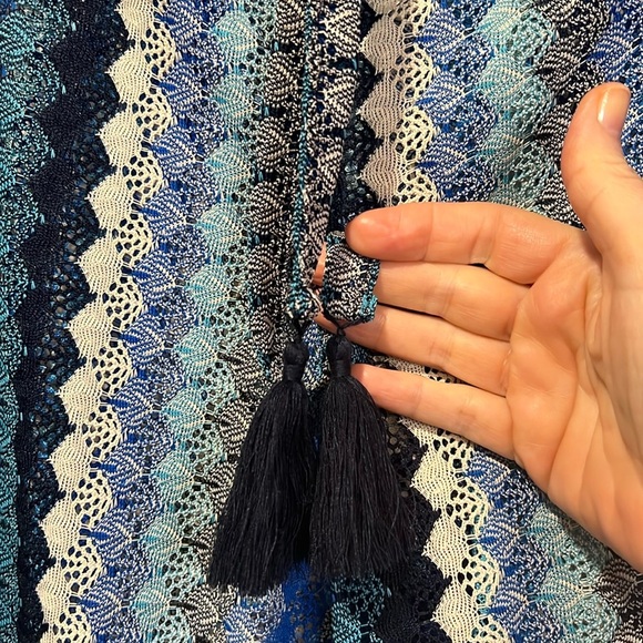 Becca blue crocheted like split leg coverup pants size small - Picture 9 of 16